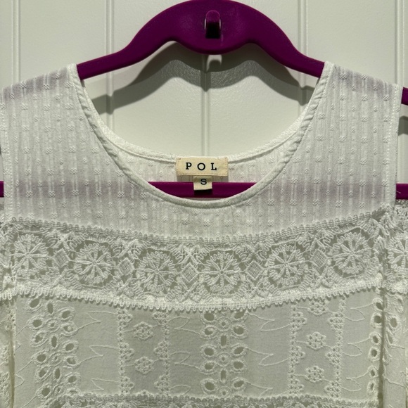 POL Women's White Lace Blouse - Picture 6 of 8